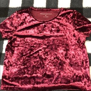 Aéropostale red velvet crop top